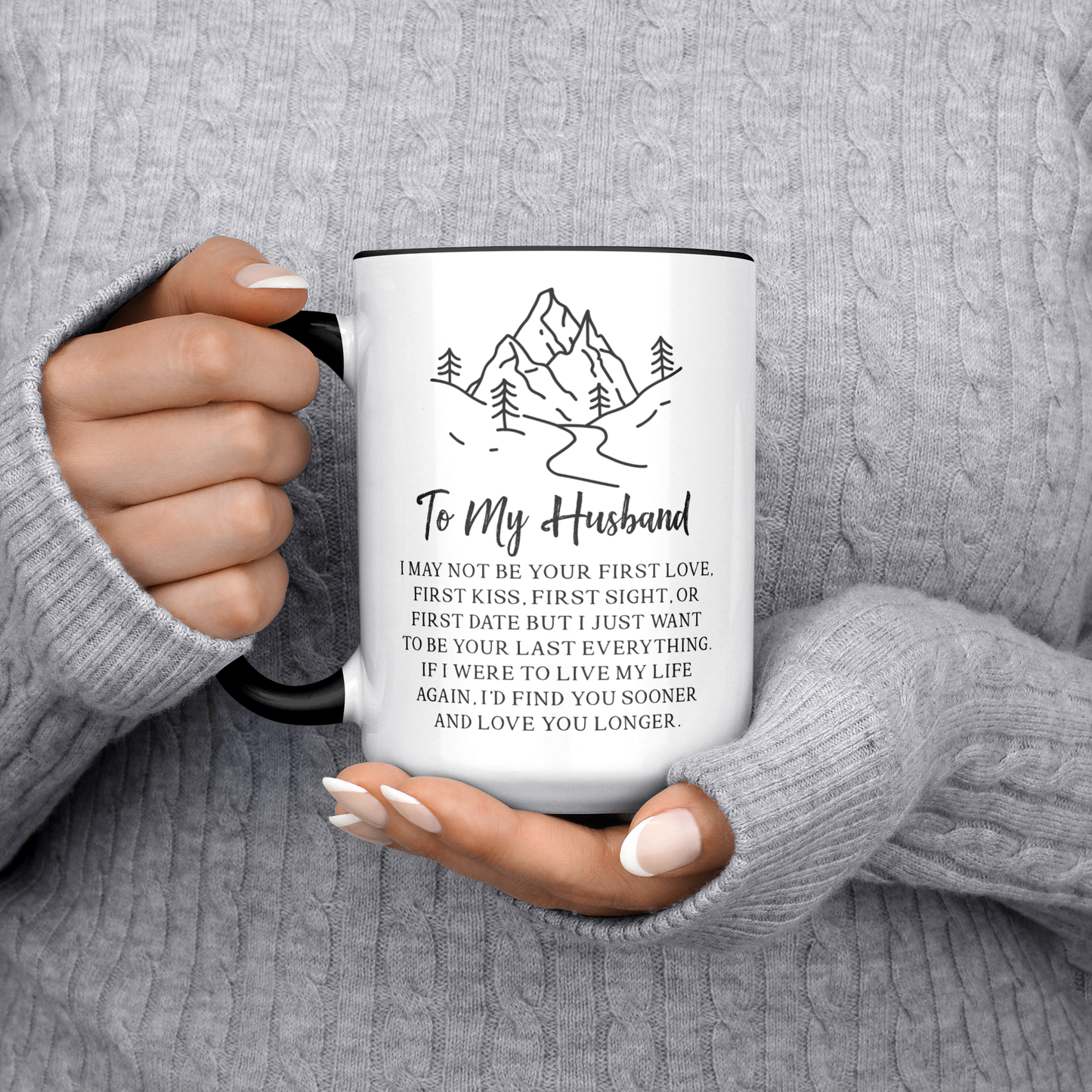 To My Husband - My Last Everything - Two-Tone Coffee Mugs, 15oz