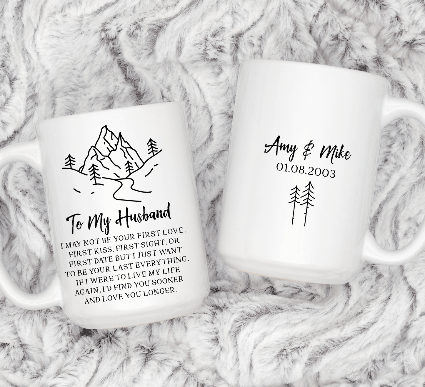 To My Husband - My Last Everything - Two-Tone Coffee Mugs, 15oz