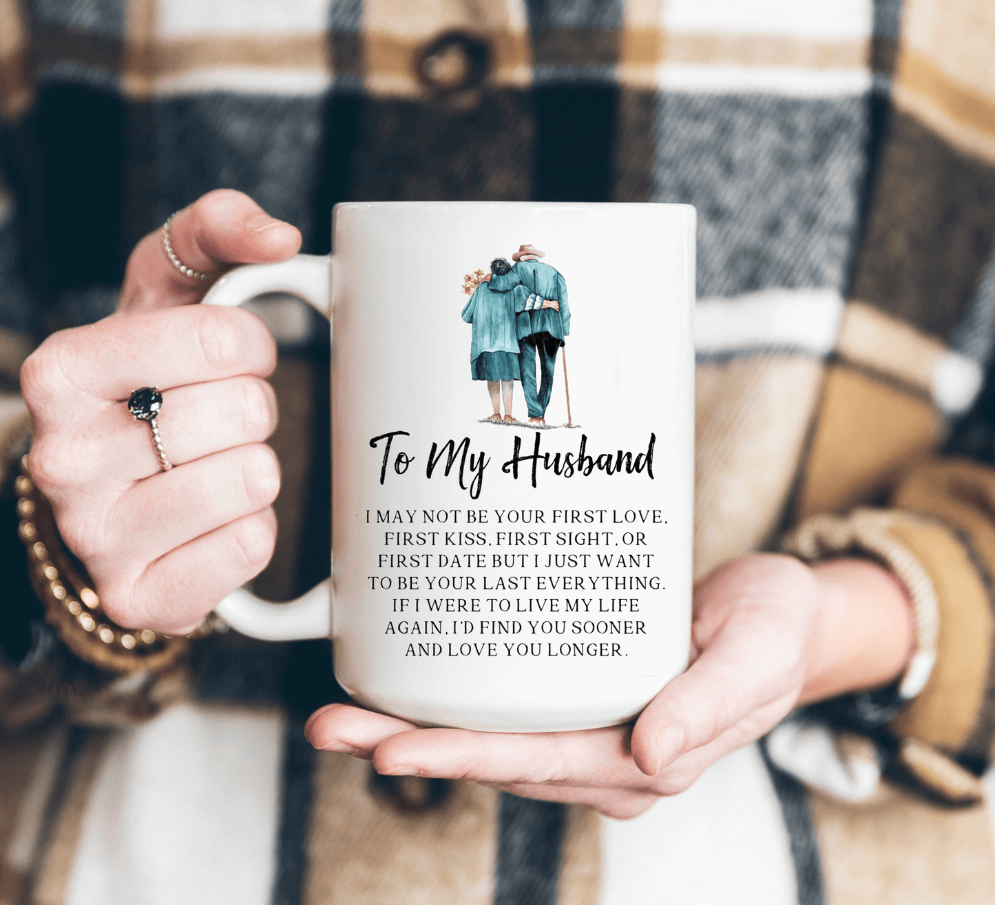 To My Husband - Last Everything - Two-Tone Coffee Mugs, 15oz