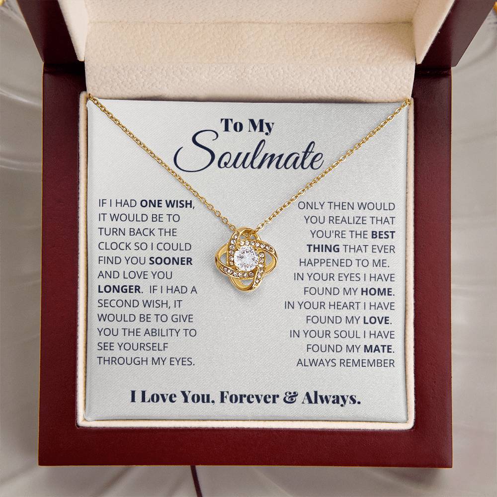 To My Soulmate I Have Found My Home | Love Knot Necklace